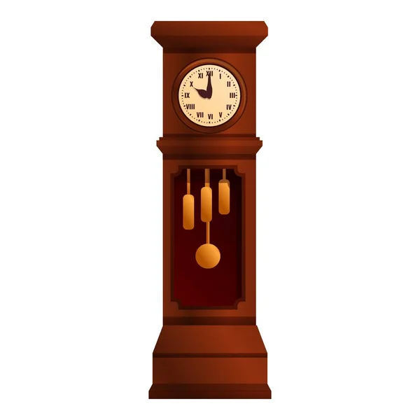 Clásico icono del reloj del péndulo, estilo de dibujos animados — Vector de stock