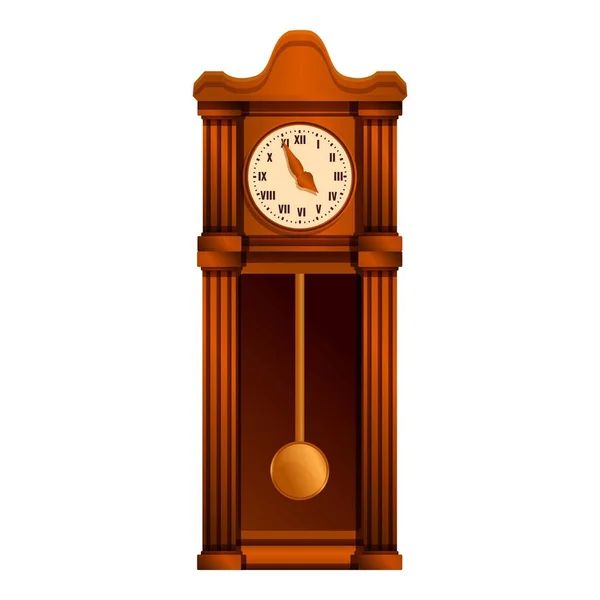 Antiguo icono del reloj del péndulo, estilo de dibujos animados — Vector de stock