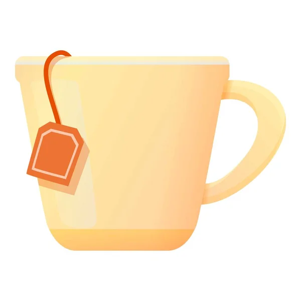 Ícone da xícara de chá, estilo dos desenhos animados — Vetor de Stock