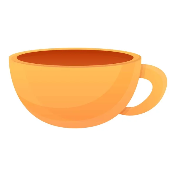 Icono de taza de té de cerámica, estilo de dibujos animados — Vector de stock