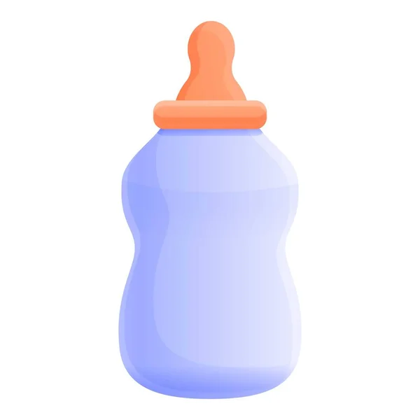 Ikone der Babymilchflasche aus Plastik, Cartoon-Stil — Stockvektor