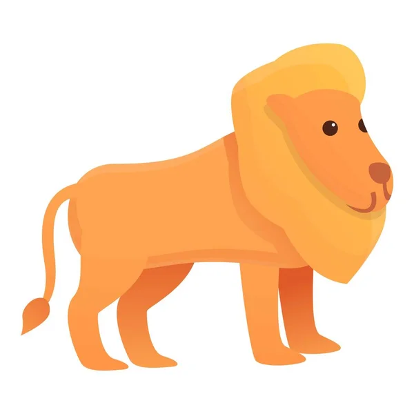 Icono de león safari, estilo de dibujos animados — Vector de stock