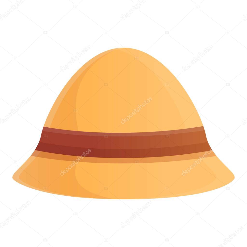 Safari hat icon, cartoon style