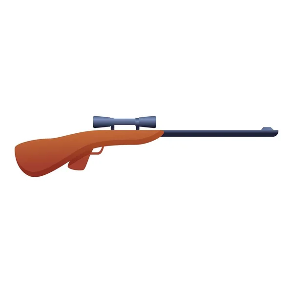 Sniper safari rifle ícone, estilo cartoon — Vetor de Stock