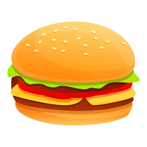 Burger icon, cartoon style — Stock Vector
