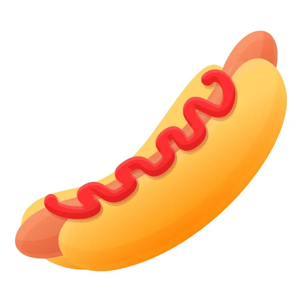 Ikona hot doga w stylu kreskówki — Wektor stockowy