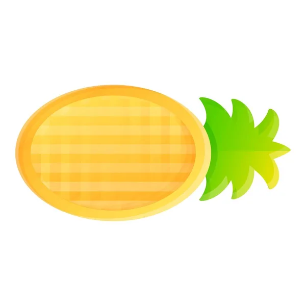 Icône gonflable de matelas d'ananas, style de dessin animé — Image vectorielle