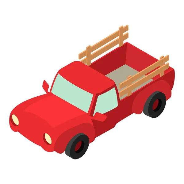 Farm pickup icon, isometric style — Stock Vector