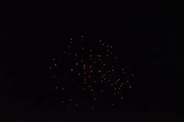 Feuerwerk Zum Neujahrsfest Beleuchtet Hintergrund — Stockfoto