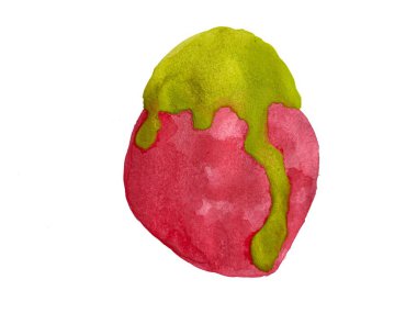 Beyaz arka plan üzerinde renkli suluboya