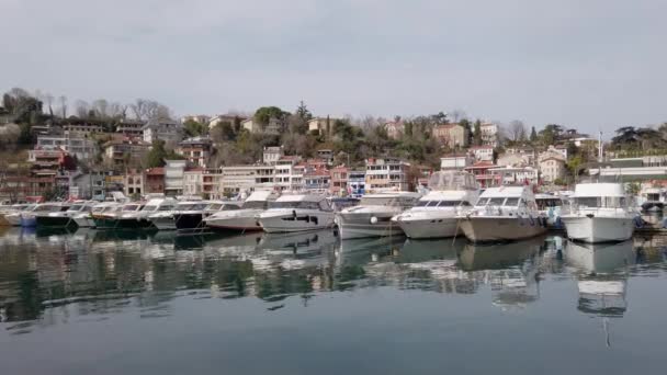 湾码头上的私人游艇和帆船. — 图库视频影像