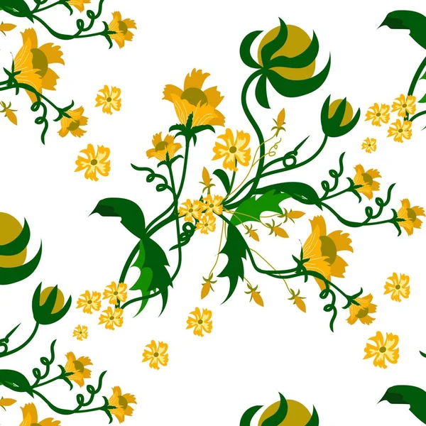 Motif de fleurs jaunes — Image vectorielle