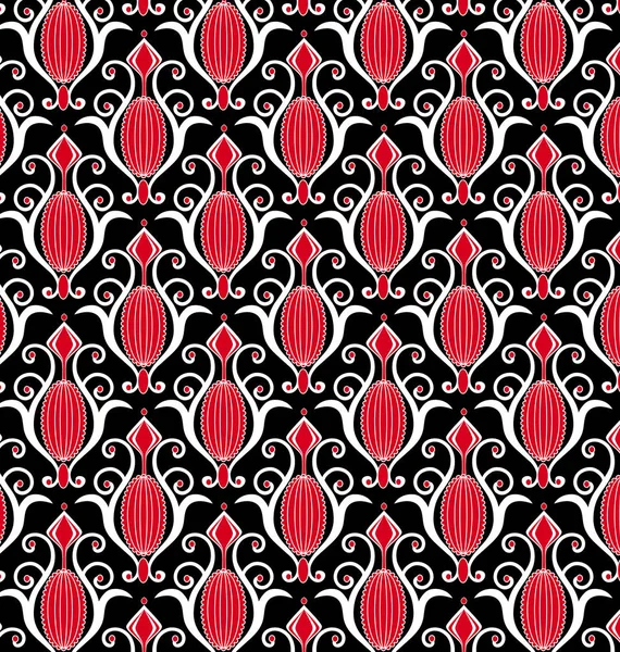 Modèle sans couture rouge et noir — Image vectorielle