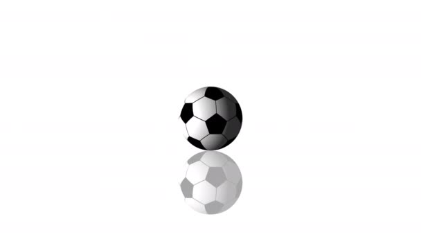 Looping realistic animation of the spinning 3d soccer ball with reflection. — Stock Video