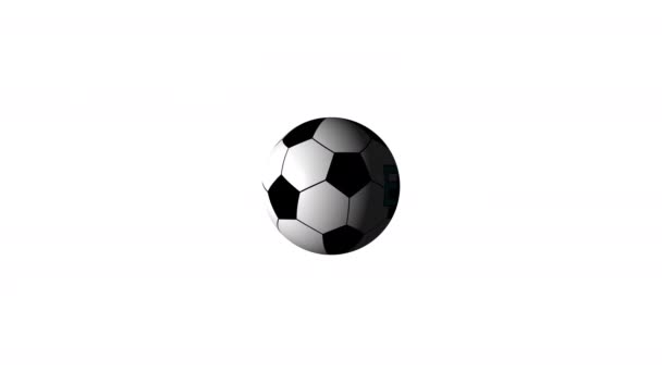 Looping realistic animation of the spinning 3d soccer ball and text EURO 2020. — Stock Video