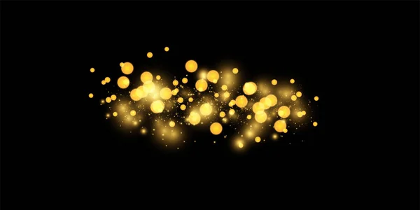 Textur Hintergrund abstrakt schwarz und golden glitzern und elegant für Weihnachten. Staubweiß. funkelnde magische Staubpartikel. magisches Konzept. abstrakter Hintergrund mit Bokeh-Effekt. — Stockvektor
