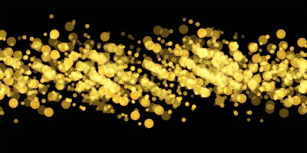 Textur Hintergrund abstrakt schwarz und golden glitzern und elegant für Weihnachten. Staubweiß. funkelnde magische Staubpartikel. magisches Konzept. abstrakter Hintergrund mit Bokeh-Effekt. — Stockvektor