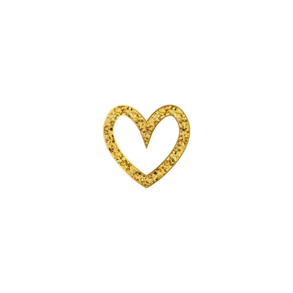 ゴールドグリッターベクトルハート。ゴールデンスパークセントバレンタインデイカード。豪華なデザイン要素。透明な背景に琥珀色の粒子. — ストックベクタ