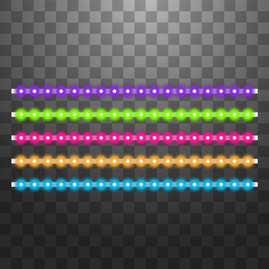 Siyah ve şeffaf arka planda çeşitli çizgiler, parlak öncü çelenkler