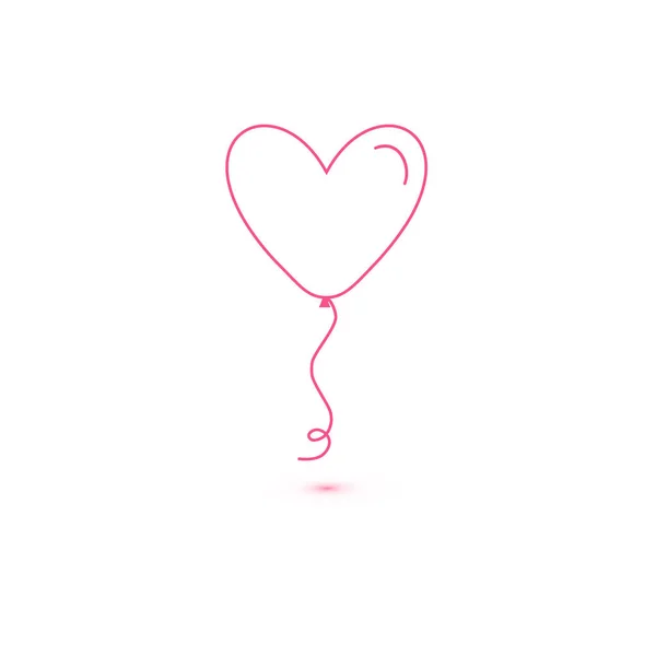 Heart balloon isolated single linear icon for websites and mobile minimalistic flat design. — 스톡 벡터