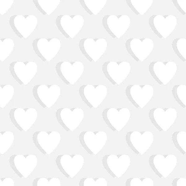 Whites Texture Hearts Seamless Abstract Volume Pattern Good Valentines Day — Stock Vector