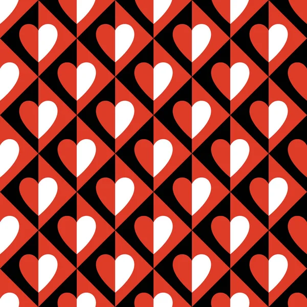 Seamless Royal Pattern Half Heart Good Valentines Day Wedding Invitation — Stock Vector