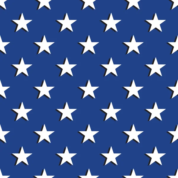 Seamless Pattern Stars Shadow Flag — Stock Vector