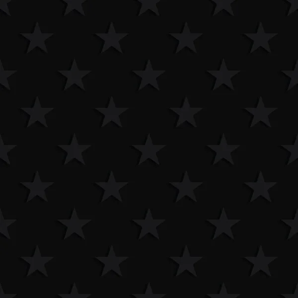 Patrón Inconsútil Estrellas Con Sombra Textura Oscura — Archivo Imágenes Vectoriales