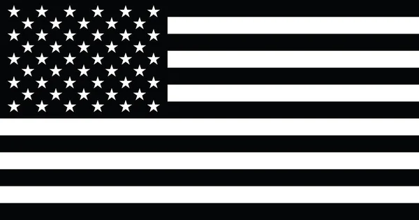 American Flag Original Proportions Black White Version — Stock Vector