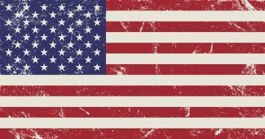 Grunge USA flag. Original proportions. clipart