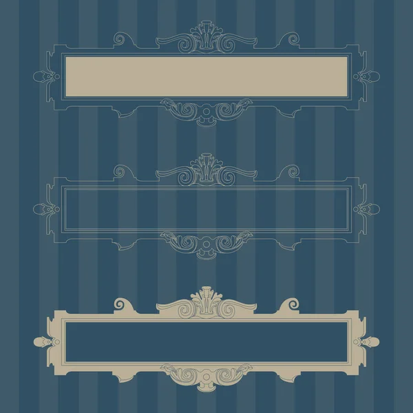 古老的装饰框架 横向空白 可供登记 — 图库矢量图片