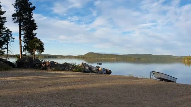 Finlândia Lapônia Verão Lago Inarijarvi Panorama — Vídeo de Stock