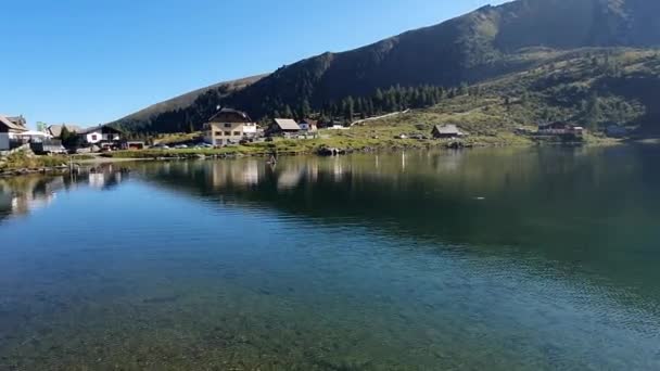 Rakousko Korutany Léto Hory Alpy Horské Jezero Panorama Sluneční Svit — Stock video