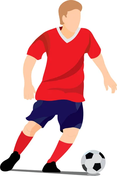 Arka planı, açık hava oyunu, futbolcusu, sporcusu, futbolcusu, forveti olmayan bir futbolcunun renk vektör çizimi