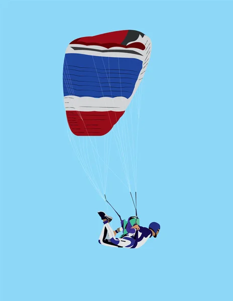 Paraşütçü Vektör Çizimi Paraşütçü Paraşütçü Kanat Süpürücü Dubai — Stok Vektör