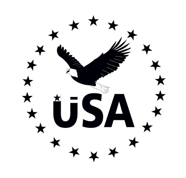  Gökyüzünde uçan kartal, kartal ve yıldızlar, kuş, logotype, sembol