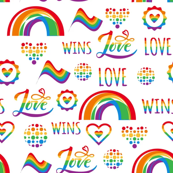 Gay pride lgbt nahtlose Vektormuster Hintergrund — Stockvektor