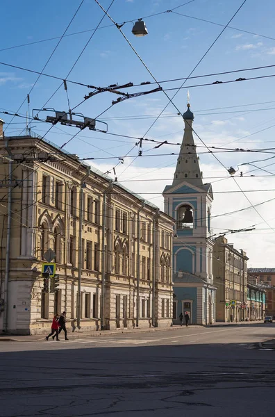 Petersburg Rosja Lutego 2020 Widok Katedrę Sampsona Kolorze Niebieskim Bolshoy — Zdjęcie stockowe