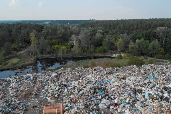 Discarica, vista dall'alto della spazzatura. Discarica . — Foto Stock