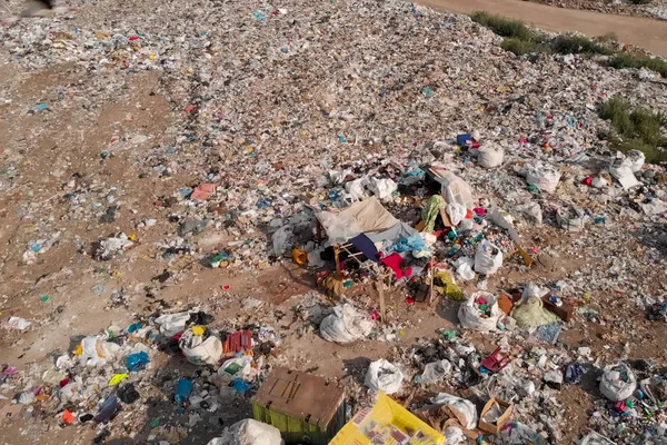 Discarica, vista dall'alto della spazzatura. Discarica . — Foto Stock