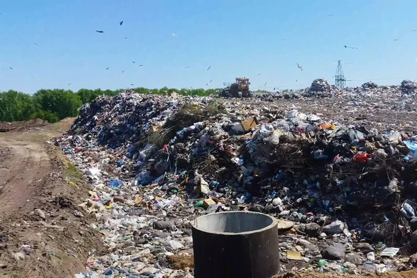 Discarica, vista dall'alto della spazzatura. Discarica . — Foto Stock