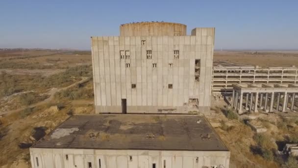 Antiga Central Nuclear Abandonada Inacabada — Vídeo de Stock