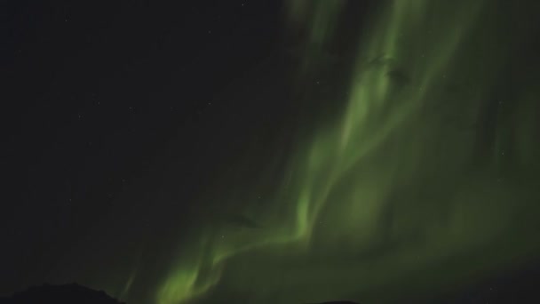 Aurora Borealis Nacht Noordelijke Hemel Ionisatie Van Luchtdeeltjes Bovenste Atmosfeer — Stockvideo