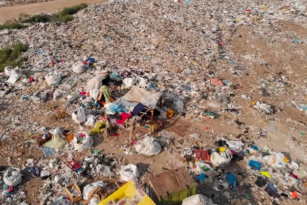 Discarica, vista dall'alto della spazzatura. Discarica . — Foto Stock