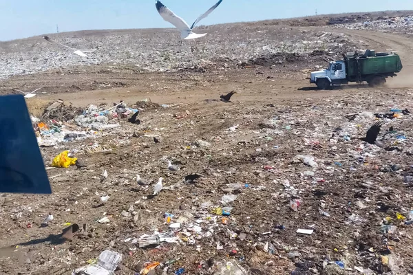 Discarica, vista dall'alto della spazzatura. Discarica . — Foto Stock