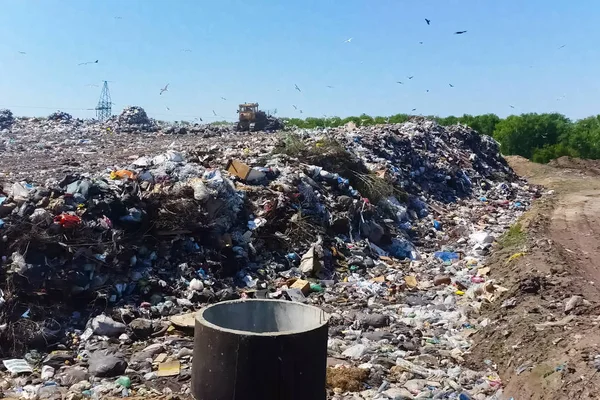 Discarica, vista dall'alto della spazzatura. Discarica . — Foto Stock