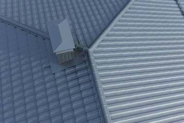 Oluklu metal çatı ve metal çatı. Modern çatıdan yapılma.