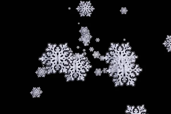 Snowflakes. illustration of snowflakes on black background. — Stock Photo, Image