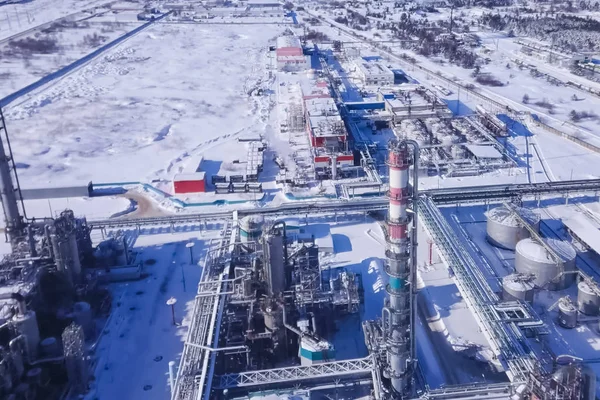Widok z góry z rafinerii ropy naftowej — Zdjęcie stockowe