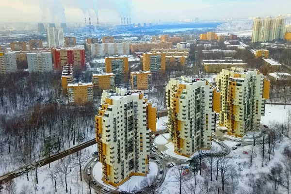 Москва новые здания, многоэтажные жилые дома вид с — стоковое фото